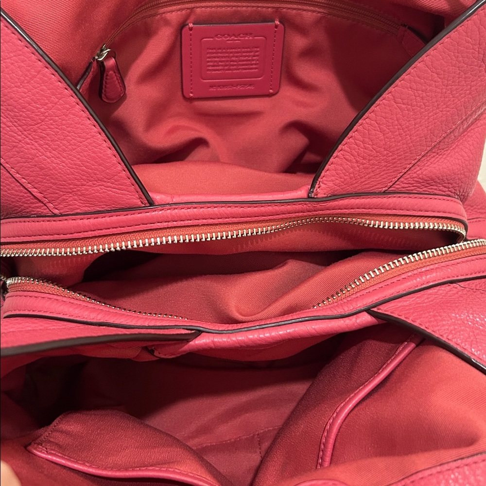 Coach Lexy Pebbled Leather Shoulder Bag in Strawberry Pink - Picture 6 of 13